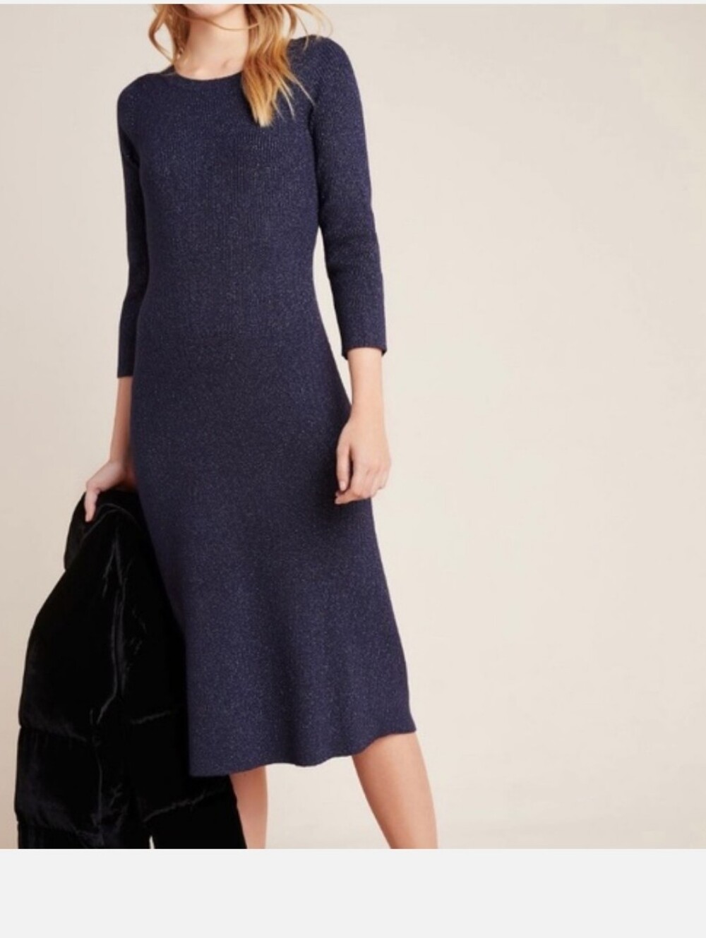 Anthropologie Shimmer Sweater Midi Dress Small